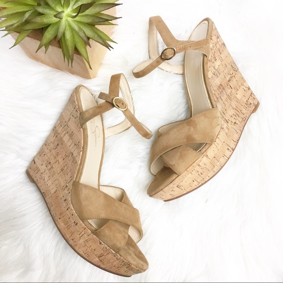 Jessica Simpson Shoes - Jessica Simpson Tan Isadora Corkscrew Wedge Sandal